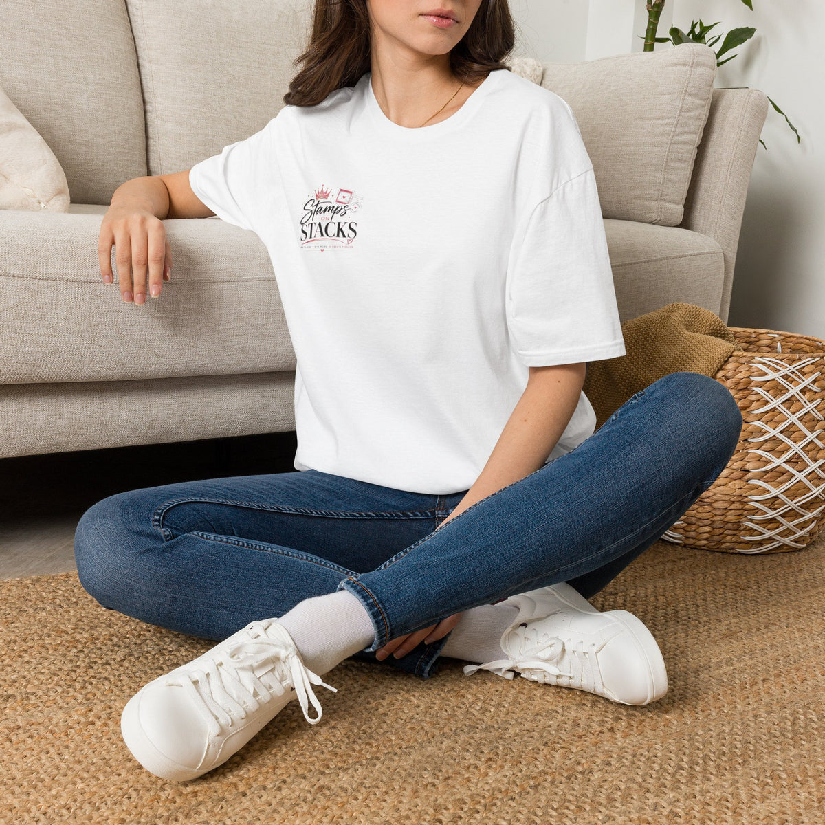 Stamps on Stacks Graphic Tee – Chest Logo & Bold Back Design