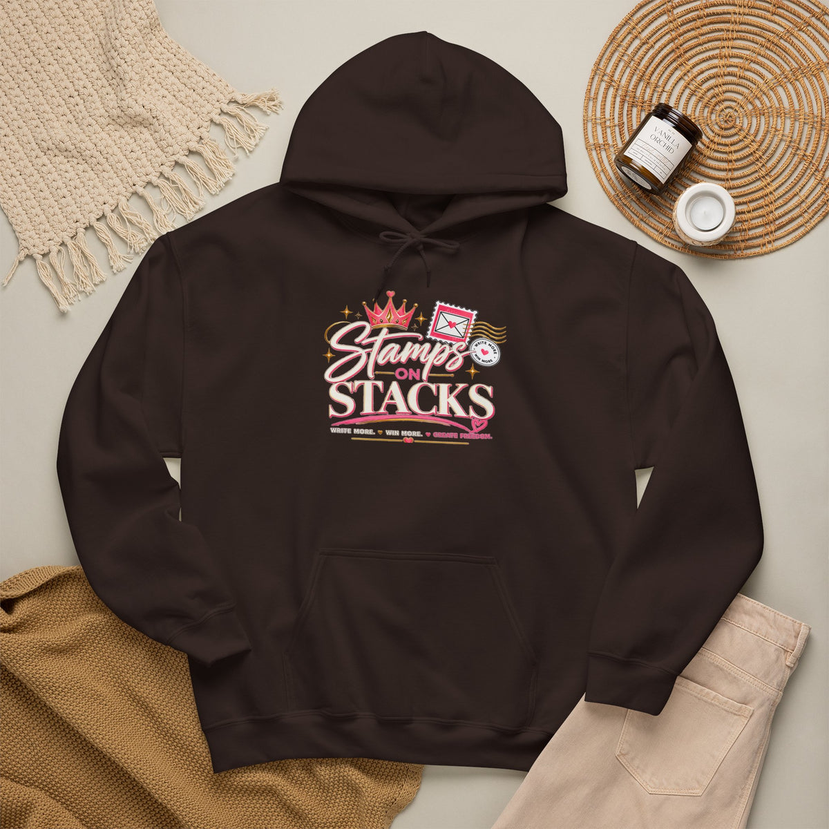 Stampin' On Stacks Hoodie – Cute Pink Sweatshirt
