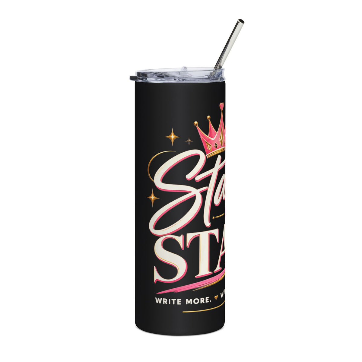 Stamps on Stacks Signature Logo Tumbler with Straw
