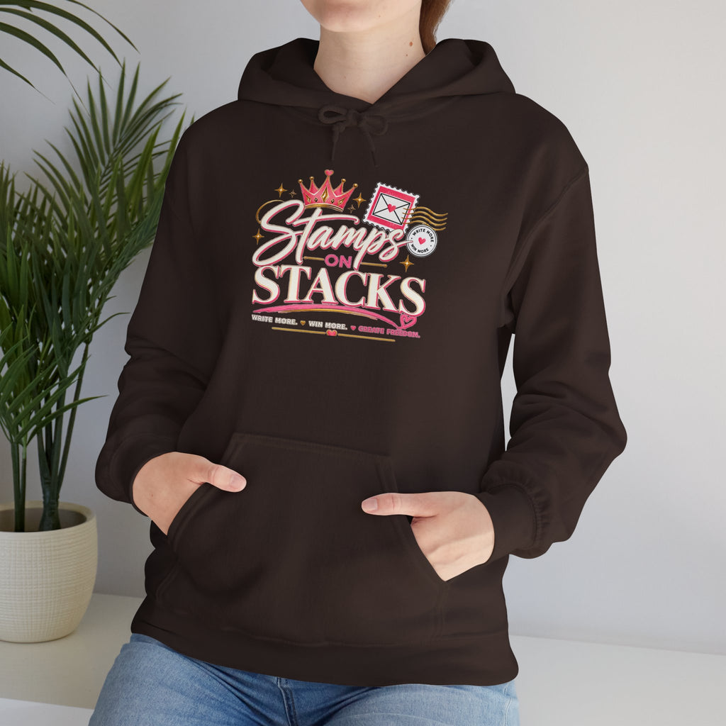 Stampin' On Stacks Hoodie – Cute Pink Sweatshirt