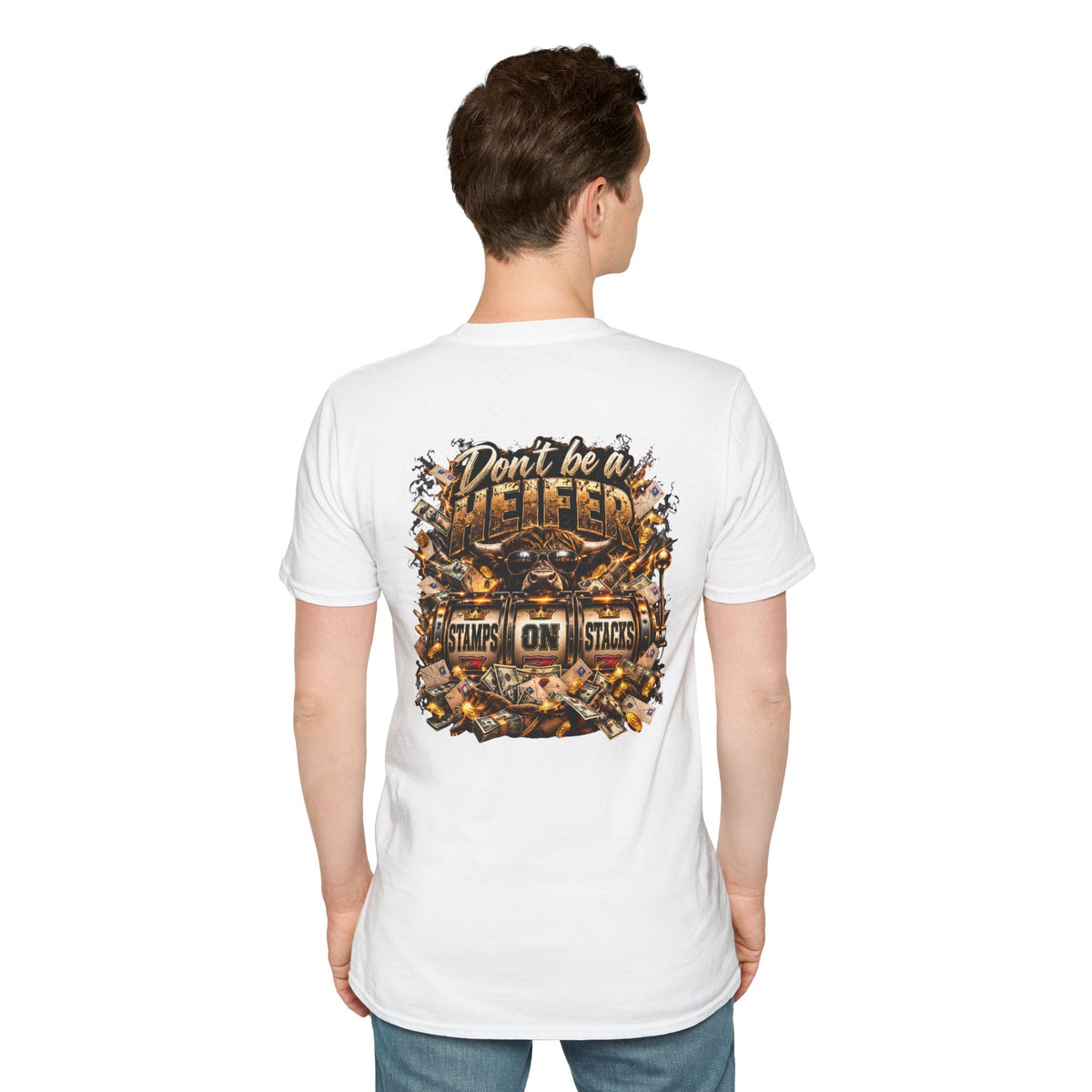 Stamps on Stacks Graphic Tee – Chest Logo & Bold Back Design