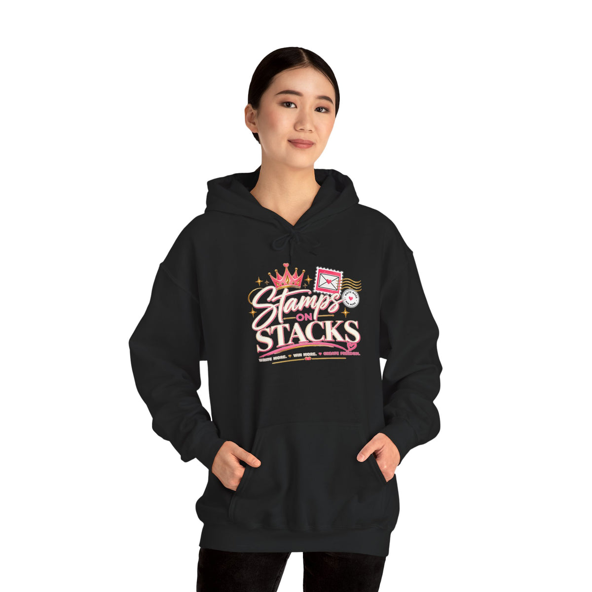 Stampin' On Stacks Hoodie – Cute Pink Sweatshirt