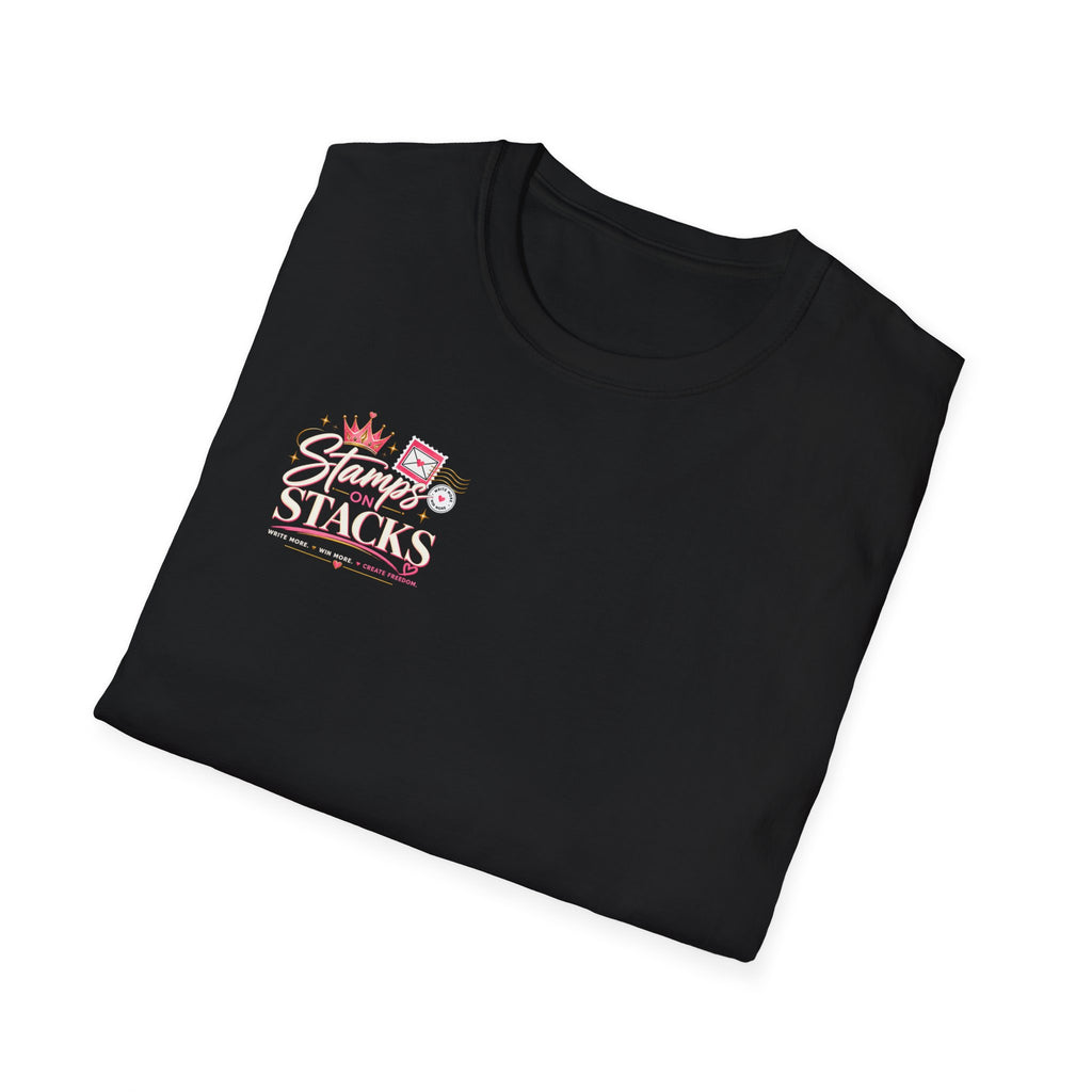 Stamps on Stacks Graphic Tee – Chest Logo & Bold Back Design