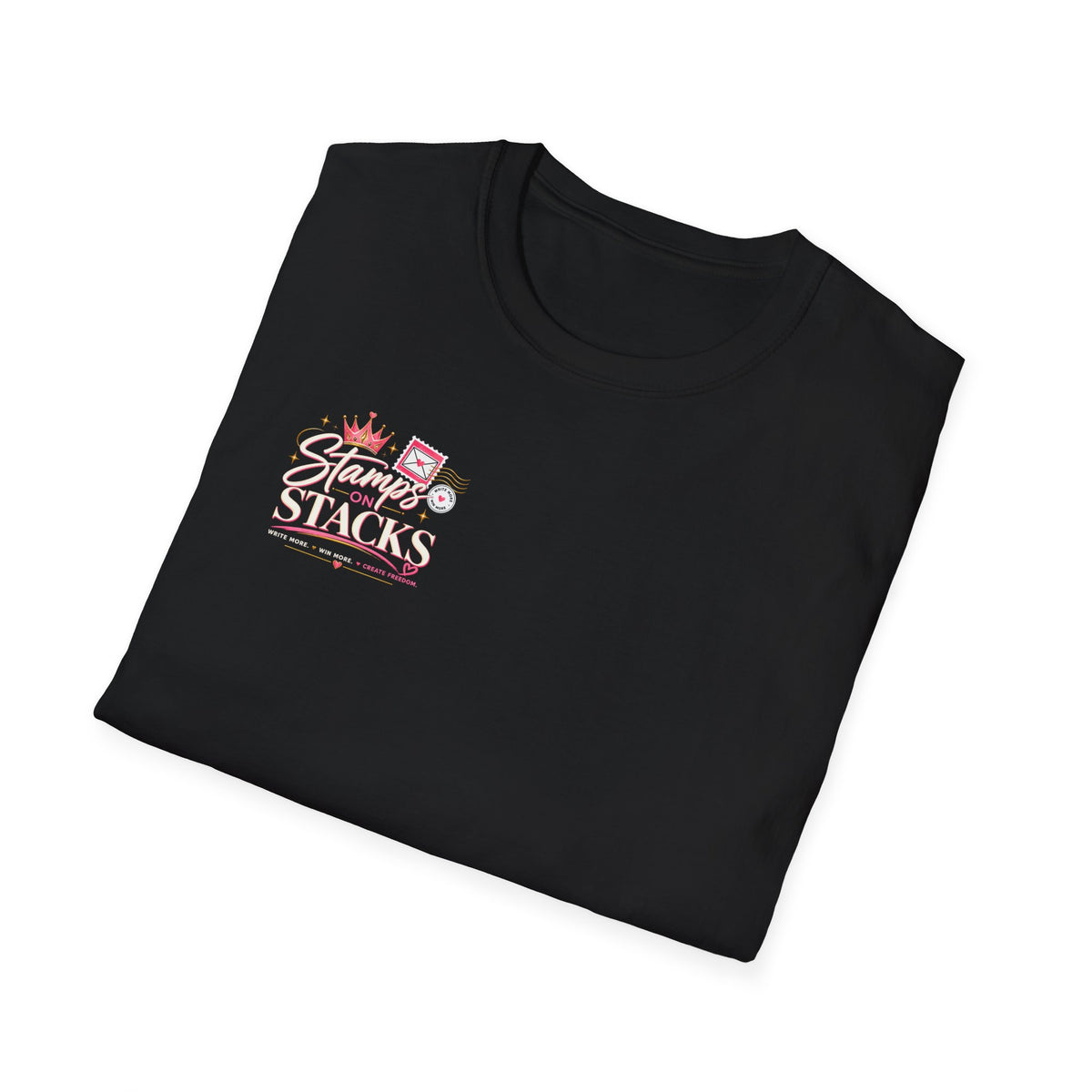 Stamps on Stacks Graphic Tee – Chest Logo & Bold Back Design