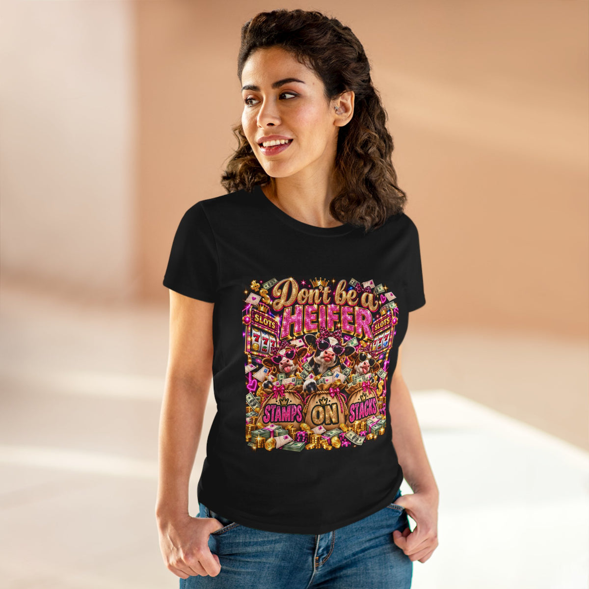 Stamps on Stacks “Don’t Be a Heifer” Women’s Graphic Tee