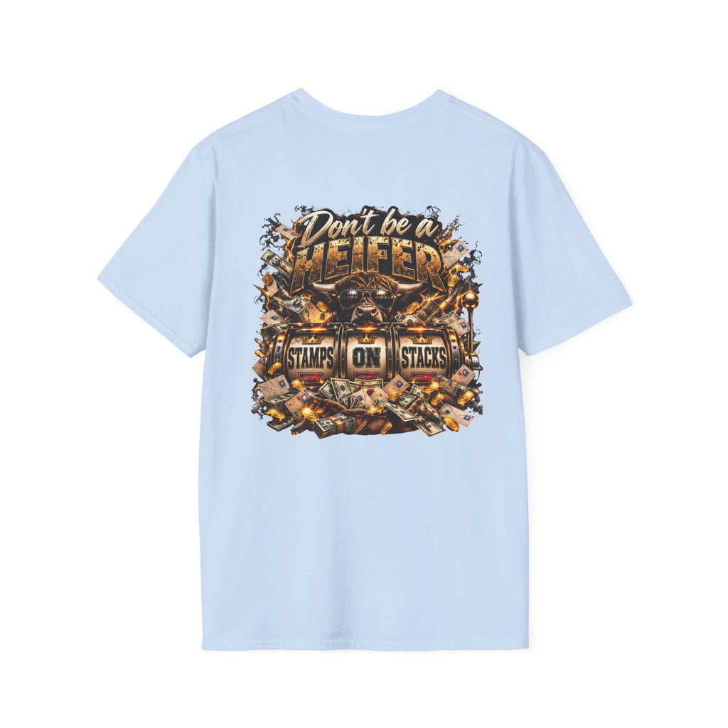 Stamps on Stacks Graphic Tee – Chest Logo & Bold Back Design