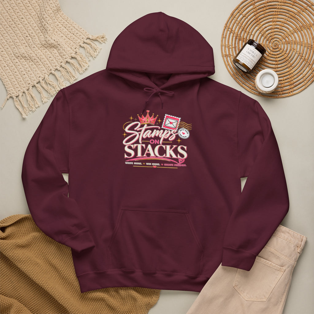 Stampin' On Stacks Hoodie – Cute Pink Sweatshirt