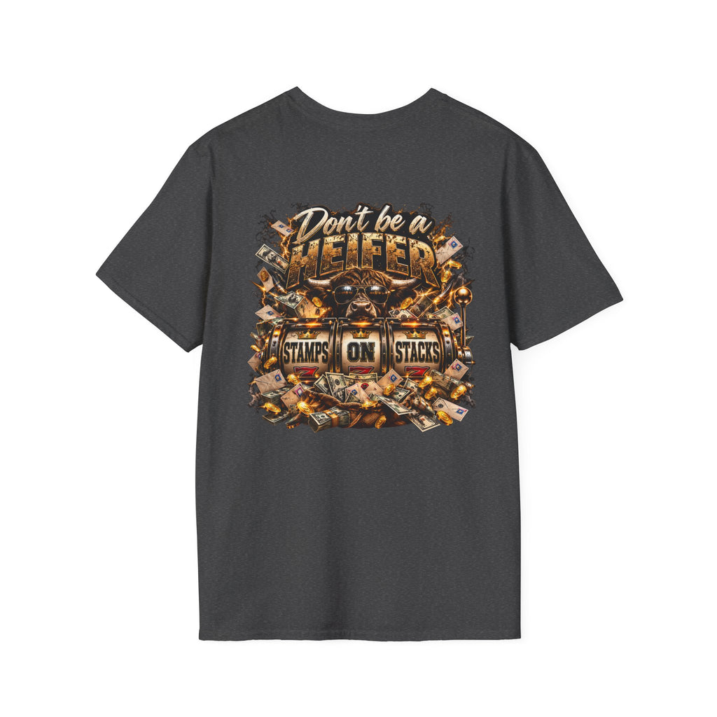 Stamps on Stacks Graphic Tee – Chest Logo & Bold Back Design