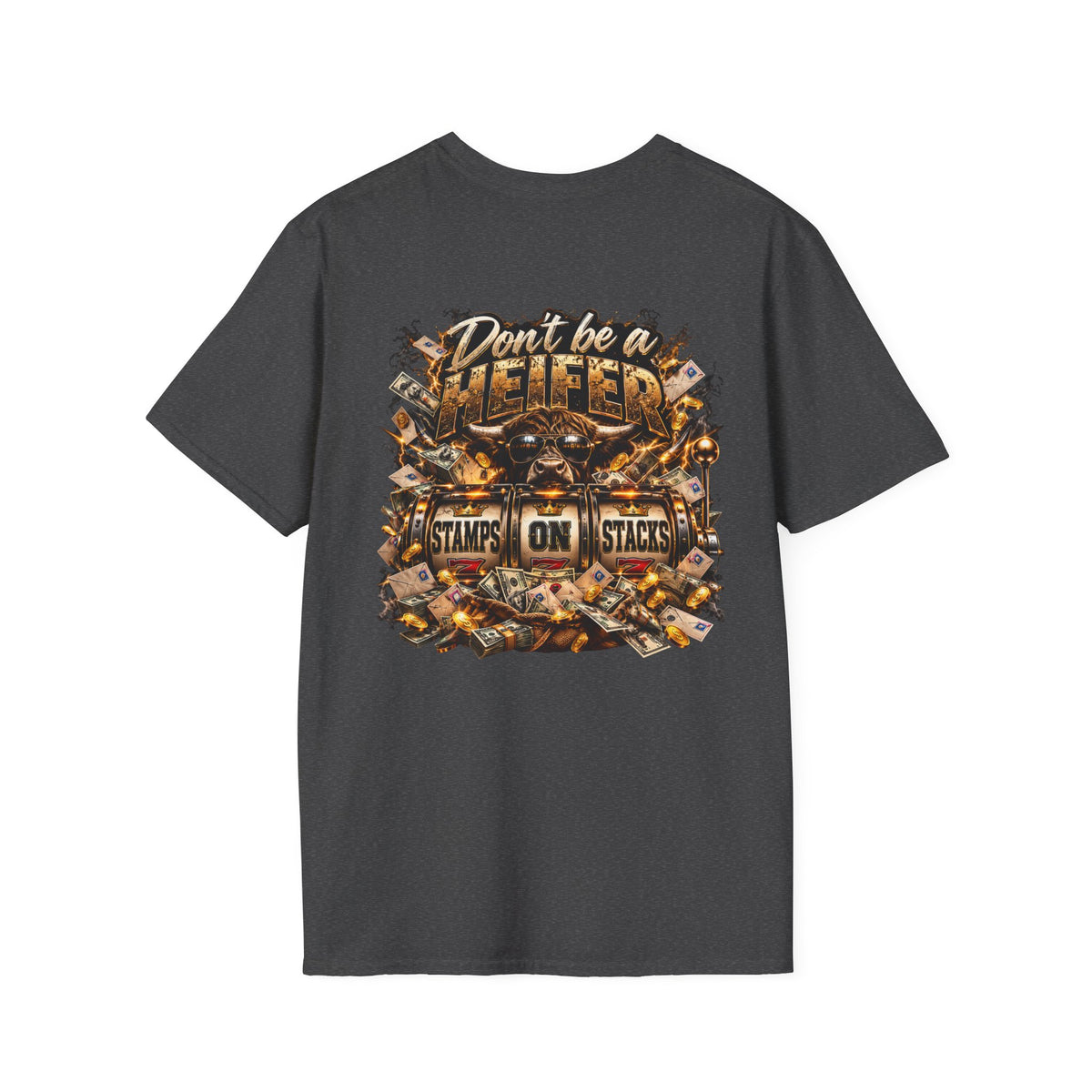 Stamps on Stacks Graphic Tee – Chest Logo & Bold Back Design