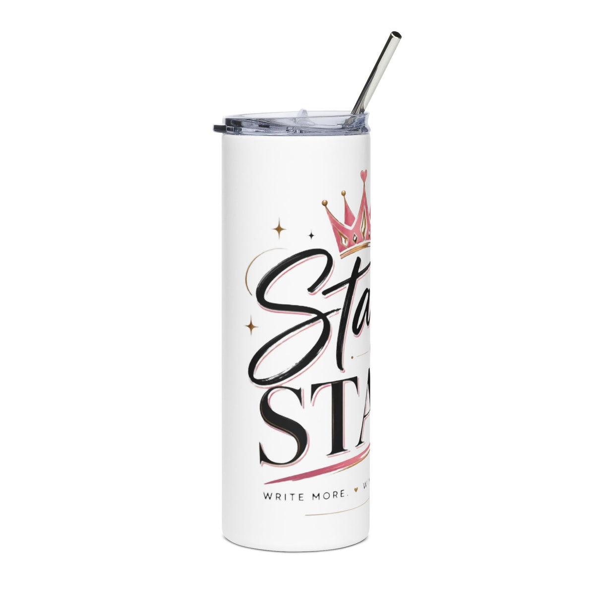 Stamps on Stacks Signature Logo Tumbler with Straw