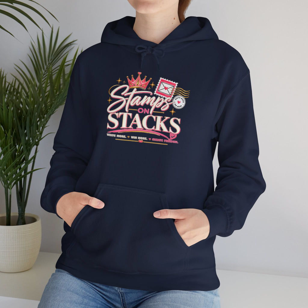 Stampin' On Stacks Hoodie – Cute Pink Sweatshirt
