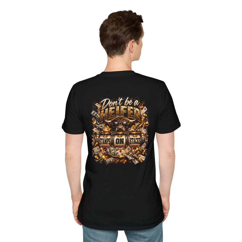 Stamps on Stacks Graphic Tee – Chest Logo & Bold Back Design