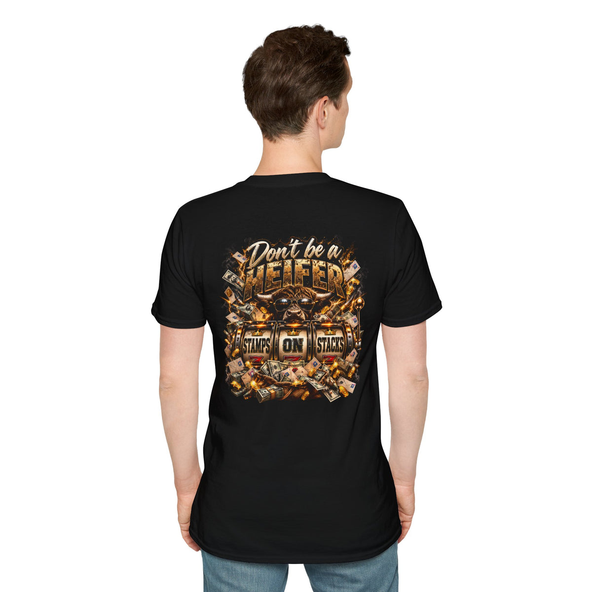 Stamps on Stacks Graphic Tee – Chest Logo & Bold Back Design