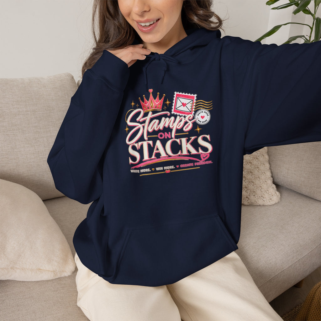 Stampin' On Stacks Hoodie – Cute Pink Sweatshirt