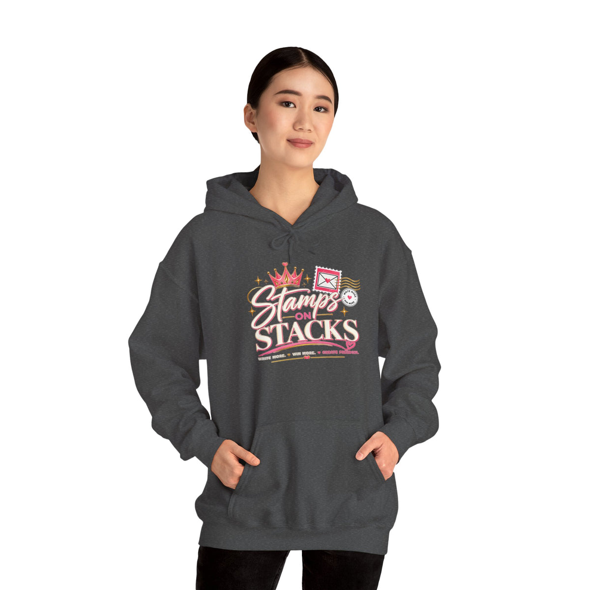Stampin' On Stacks Hoodie – Cute Pink Sweatshirt