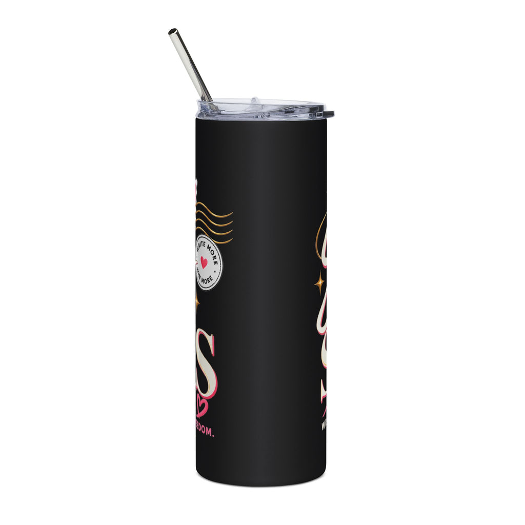Stamps on Stacks Signature Logo Tumbler with Straw