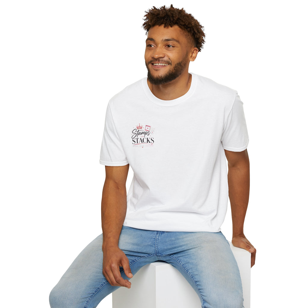 Stamps on Stacks Graphic Tee – Chest Logo & Bold Back Design