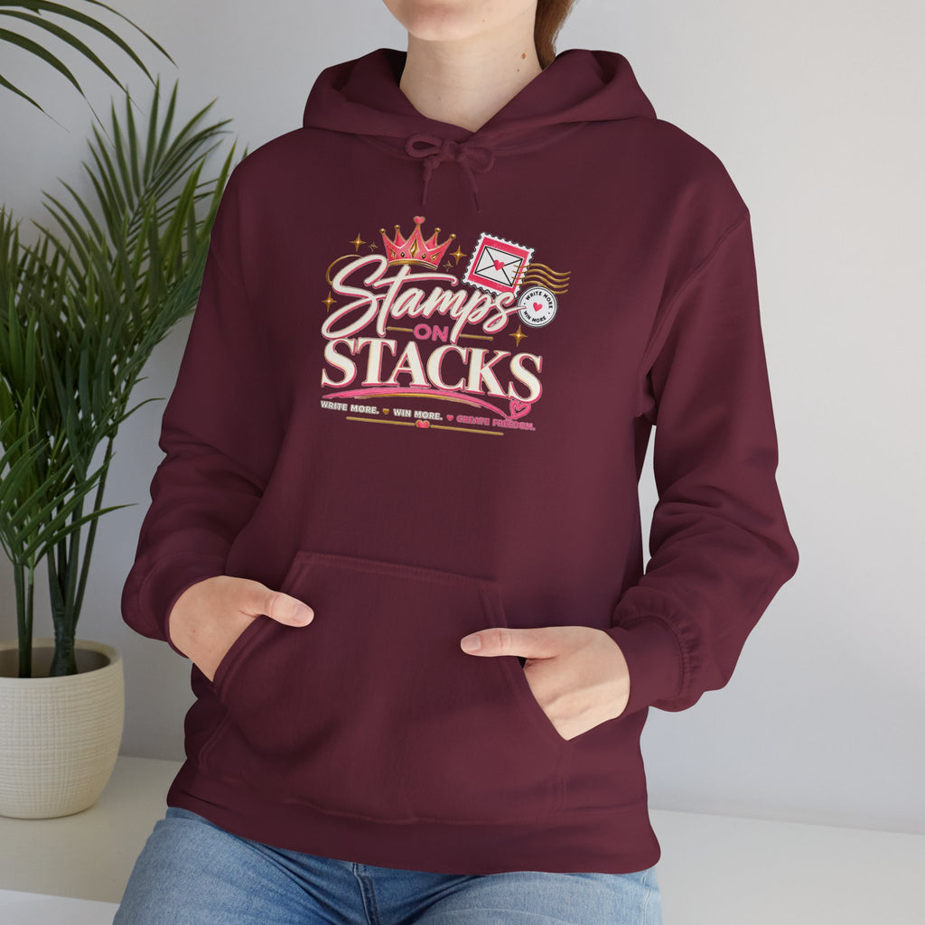 Stampin' On Stacks Hoodie – Cute Pink Sweatshirt