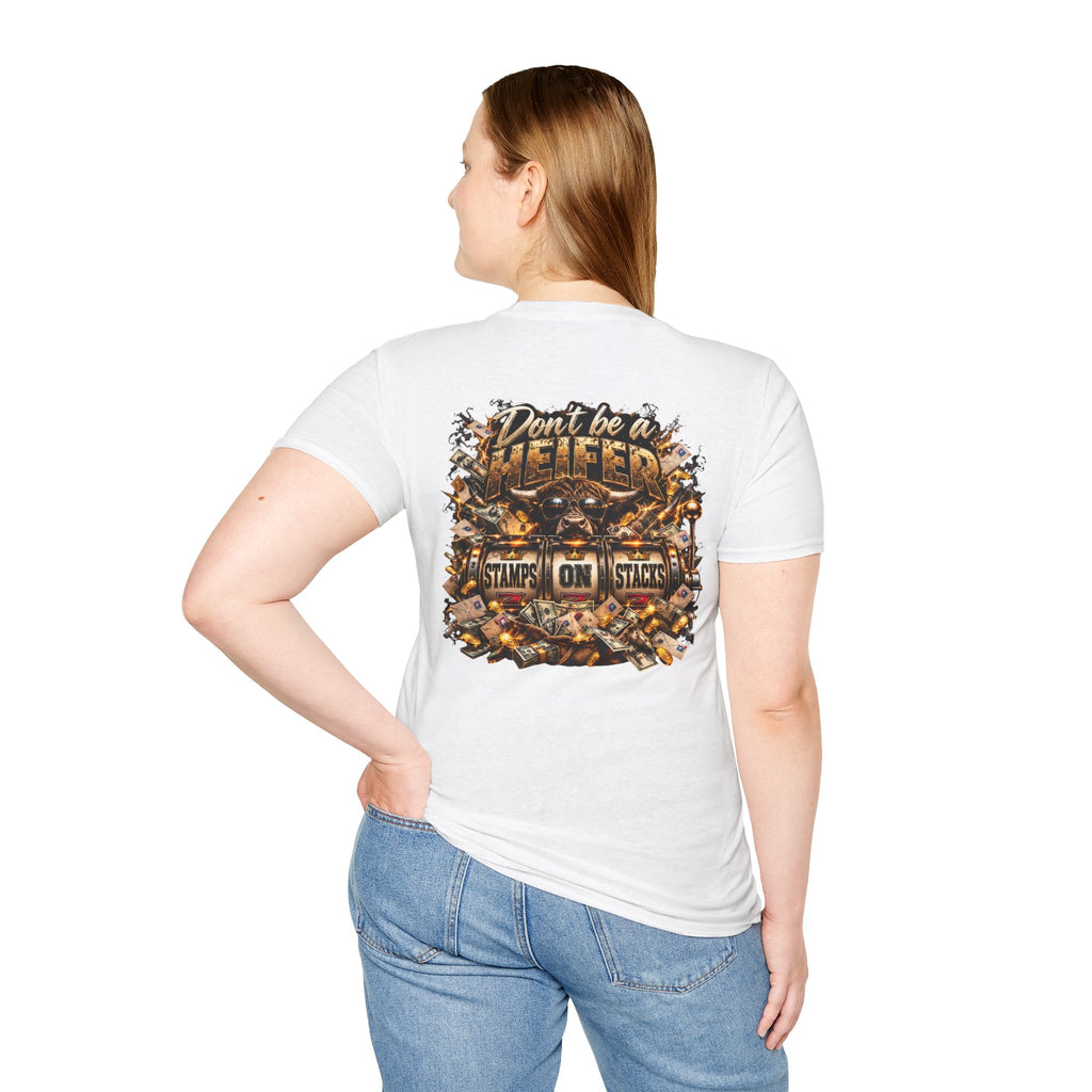Stamps on Stacks Graphic Tee – Chest Logo & Bold Back Design
