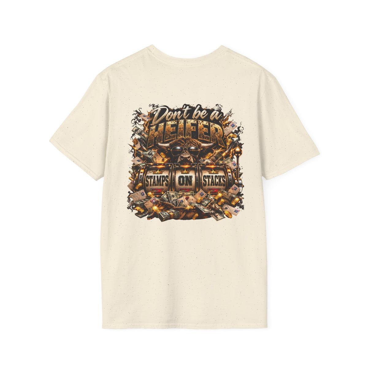Stamps on Stacks Graphic Tee – Chest Logo & Bold Back Design