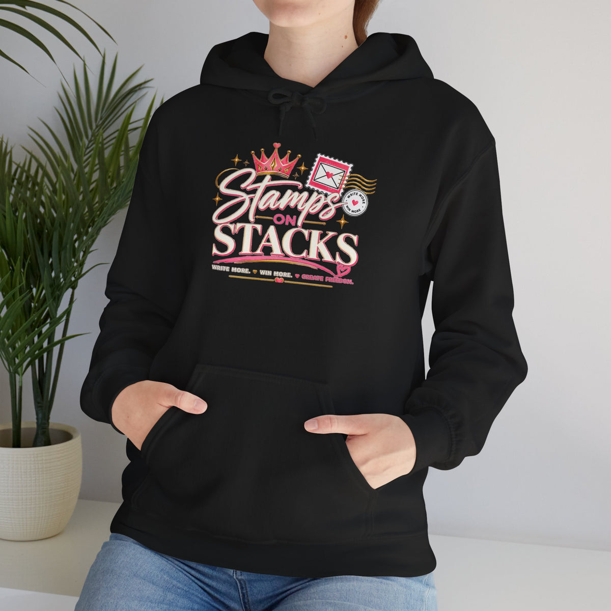 Stampin' On Stacks Hoodie – Cute Pink Sweatshirt