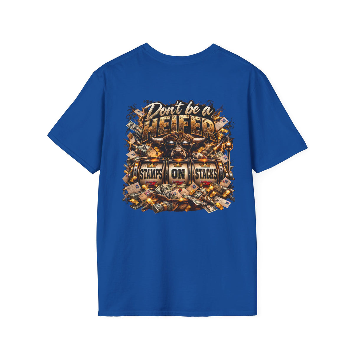 Stamps on Stacks Graphic Tee – Chest Logo & Bold Back Design