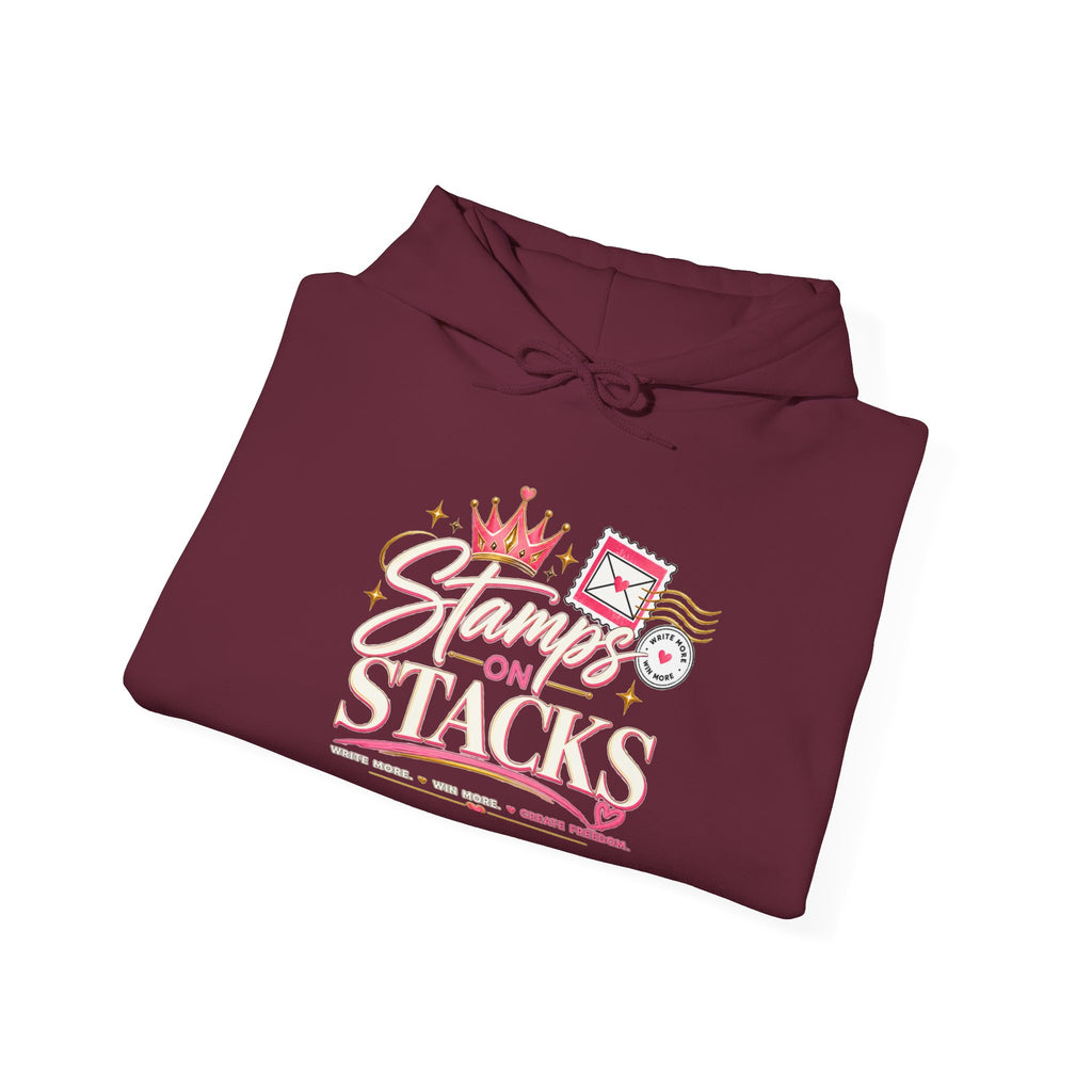 Stampin' On Stacks Hoodie – Cute Pink Sweatshirt