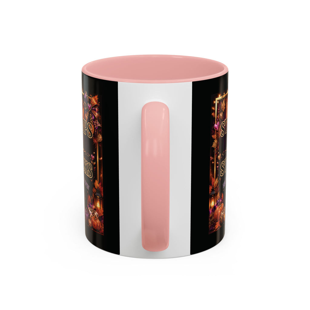 Stamps on Stacks Accent Coffee Mug — Autumn Pumpkin & Leaves Fall Coffee Cup (11/15oz)